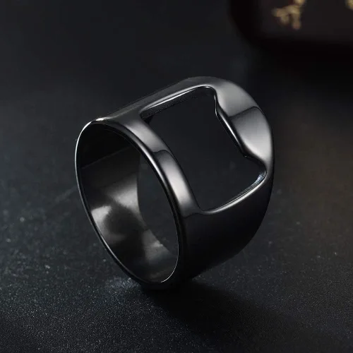 Vista 2 de Herramienta creativa de acero inoxidable para barra de cerveza, anillo abrebotellas para hombres y mujeres