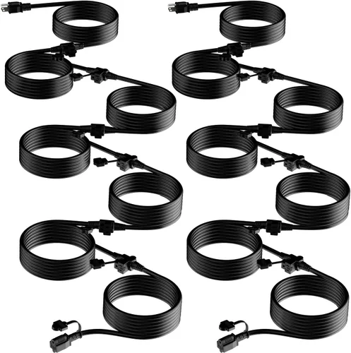 Vista 11 de K KASONIC - Cable de extensión para exteriores de 50 pies, enchufes con 6 tomas espaciados uniformemente, 16/3 SJTW resistente a la intemperie