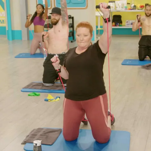 Vista 4 de BODi - Juego de bandas de resistencia para entrenamiento de fuerza, gimnasio o entrenamiento en casa, el kit incluye 2 asas suaves y 2 bandas