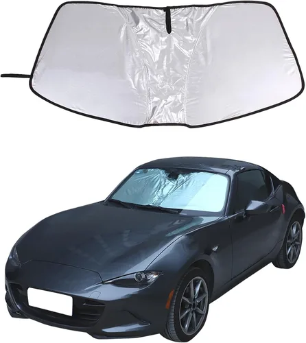Vista 11 de Parasol para parabrisas de automóvil compatible con Mazda MX-5 2016-2024, protector de visera solar para ventana delantera, protección UV