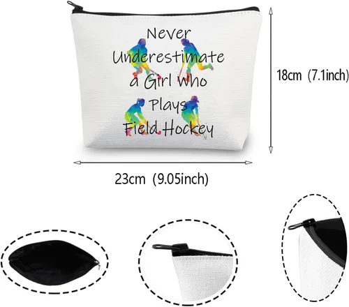 Vista 6 de MEIKIUP Regalos para jugadores de hockey, bolsas de maquillaje para hockey sobre hierba, bolsas de viaje para jugar hockey sobre hierba