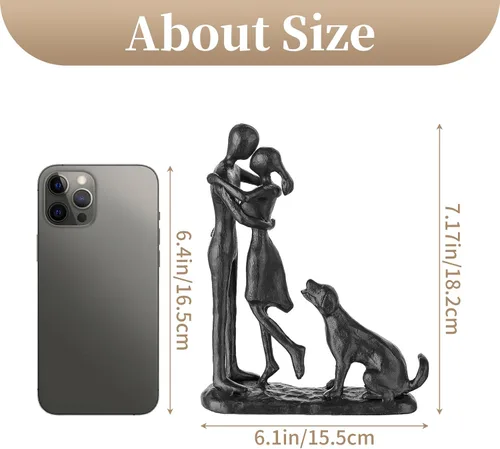 Vista 7 de Sziqiqi Regalos de hierro de aniversario para ella, escultura de amor para pareja, regalo de hierro para pareja, novia, esposa, él, estatua negra