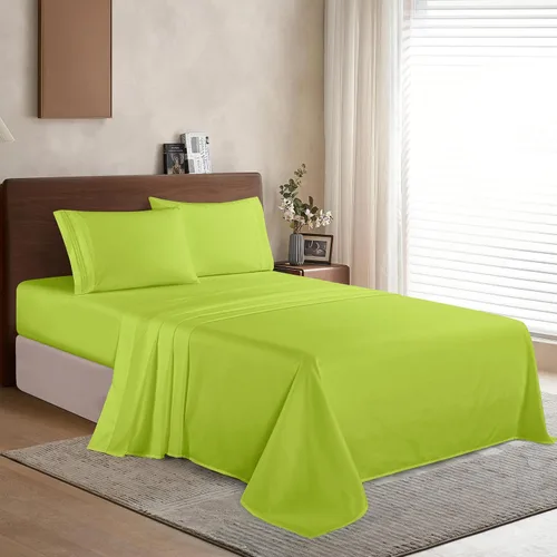 Vista 2 de Elegant Comfort Juego de sábanas de microfibra de alta calidad 1500 de lujo de 4 piezas, resistente a las arrugas, sábana bajera elástica en todo