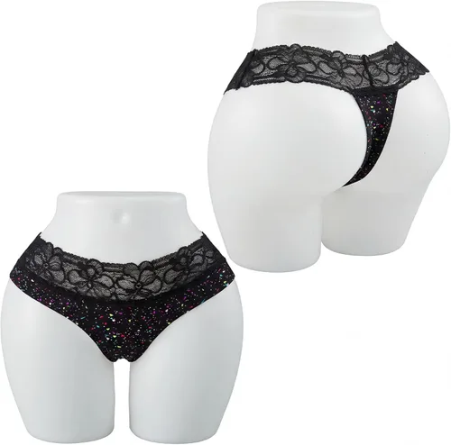 Vista 7 de Briwooody maniquí brasileño curvo de cadera BBL de cuerpo medio afroamericano femenino para exhibición de ropa interior de panty (marrón oscuro)