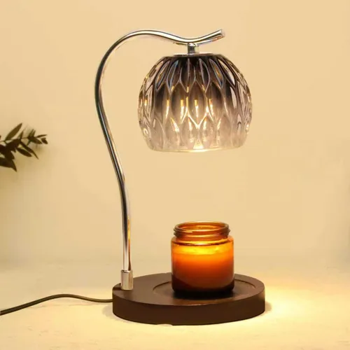 Vista 21 de GEEZO - Lámpara calefactora de fragancia para velas, calentador de velas eléctrico con temporizador y regulador de intensidad, regalos de Navidad