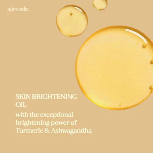 Vista 2 de Auravedic Aceite de cúrcuma para una piel brillante Aceite de masaje facial con azafrán y ashwagandha Apoya la luminosidad y la claridad