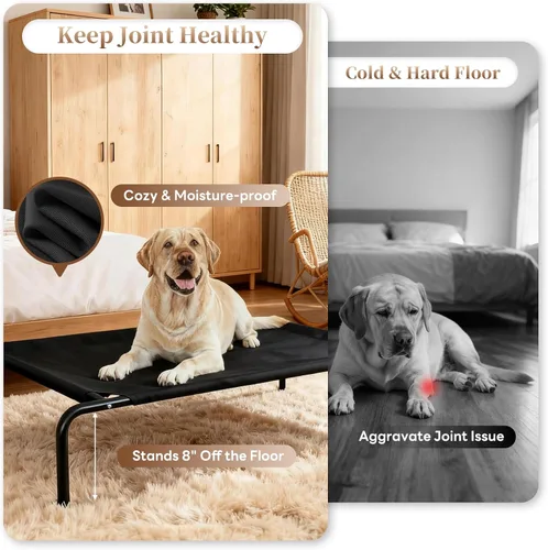Vista 3 de STARLATTA Cama elevada para perros grandes, cuna elevada lavable con pies antideslizantes, camas refrescantes impermeables con tela Oxford, uso