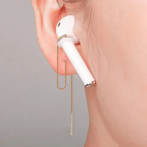 Vista 2 de Guran Correa para auriculares antipérdida compatible con Airpods 1, 2, 3 Pro, Metal