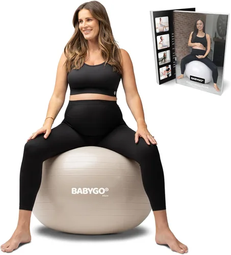 Vista 21 de BABYGO Pelota de Parto – Juego de pelota y libro de yoga para embarazo, trabajo de parto y ejercicio con enfoque en trimestres, fisioterapia