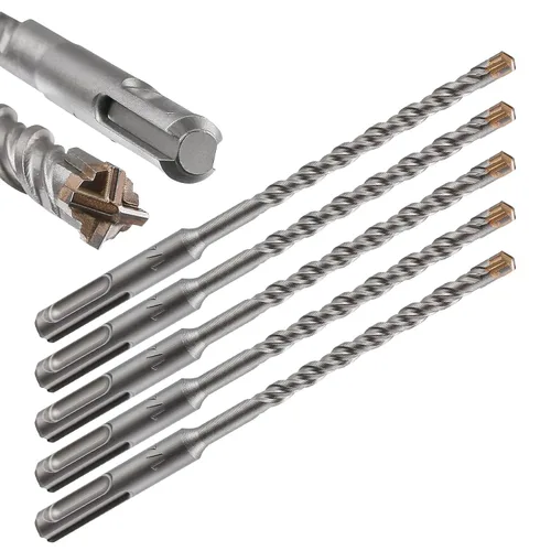 Vista 33 de Wensilon Broca para hormigón, 1 unidad, 1 pulgada x 10 "-8 pulgadas, material de carburo de doble rosca de tipo cruzado, adecuado para hormigón
