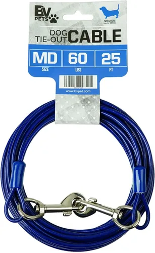 Vista 10 de BV Cable de amarre para perros de 30 pies – Cable resistente para perros de hasta 125 libras – Reflectante y libre de óxido con clips giratorios