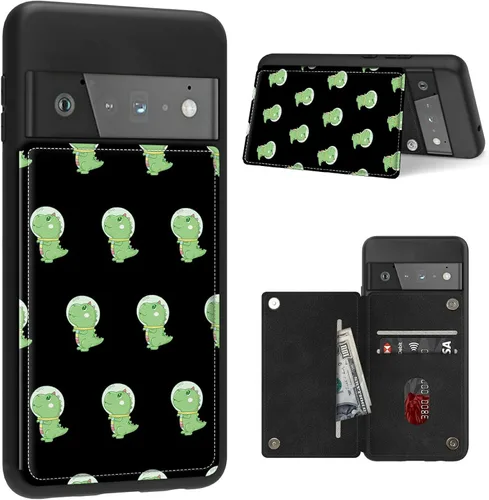Vista 17 de Funda para Google Pixel 6 Pro con ranura para tarjetero, funda de piel sintética, doble cierre magnético y cubierta duradera de poliuretano girasol