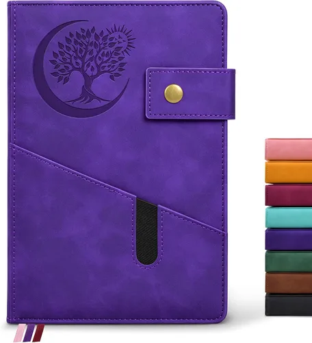 Vista 11 de PAIBAS Cuaderno en blanco, cuaderno de bocetos A5 de cuero de tapa dura con 200 páginas de papel grueso en blanco para hombres y mujeres, diario