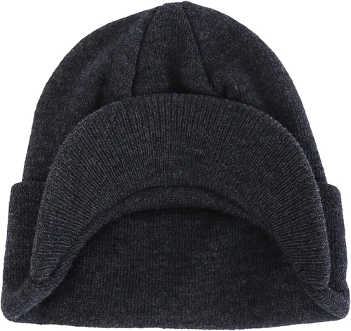 Vista 2 de Home Prefer - Gorro de invierno para hombre con visera, cálida y doble punto.