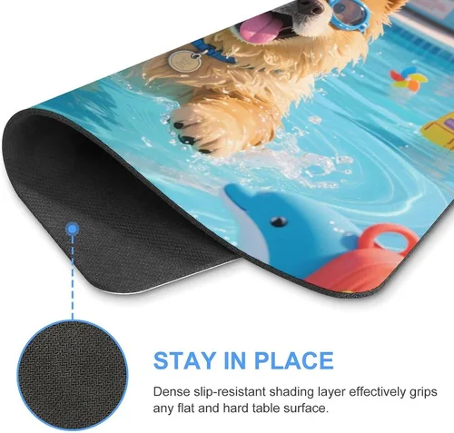 Vista 4 de Mouse Pad Cute Non-Slip Rubber Base Desk Mat Chow Real Prank Funny Square Mousepad for Office & Gaming, Decorative Computer Accessories for Home