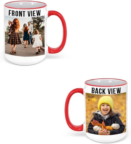 Vista 3 de Taza de café personalizada, regalo personalizado, taza de cerámica con foto, imágenes o texto, novedad de tazas personalizadas, perfecta para rojo