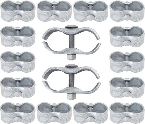 Vista 9 de VIVIDA Abrazaderas para perreras de 1-3/8 pulgadas, abrazaderas de panel de valla de eslabones de cadena galvanizadas, para tubo de diámetro