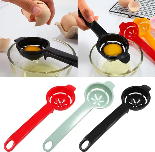 Vista 7 de Herramienta separadora de yema de huevo verde claro, herramienta de cocina para hornear huevo de grado alimenticio, herramientas de cocina de huevo