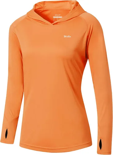 Vista 7 de Willit - Sudadera con capucha y protección solar FPU 50+ para mujer, camiseta de manga larga con FPS, ligera, para exteriores, senderismo, pesca