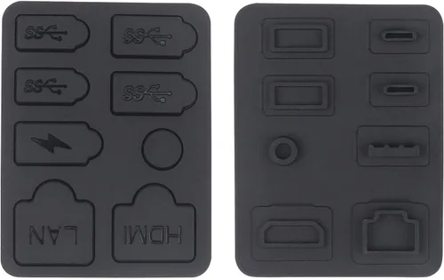 Vista 2 de Tapón antipolvo para PS5 Consola delgada Protector de silicona LAN HDMI Tipo-C Cubierta Accesorios de consola