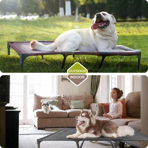 Vista 5 de suddus Cama elevada para perros impermeable al aire libre, cama elevada portátil para perros, camas para perros fuera del suelo, cama para perros