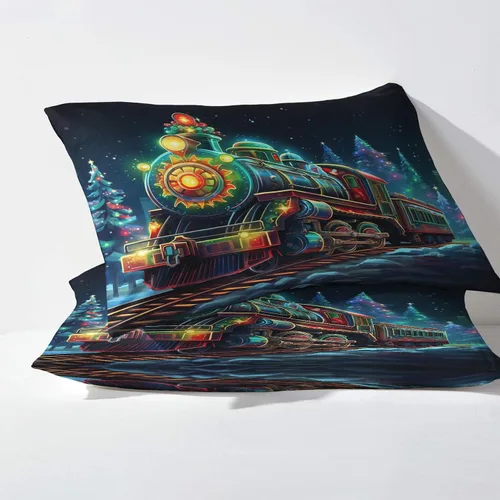 Vista 3 de Sábanas de Navidad Split King para cama ajustable - Ropa de cama con estampado navideño - Juego de 5 piezas - Bolsillo profundo de microfibra suave