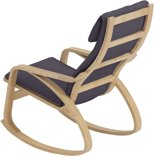 Vista 5 de Funda de repuesto para silla Poang de algodón, compatible con IKEA Poang funda para sillón solo color gris oscuro