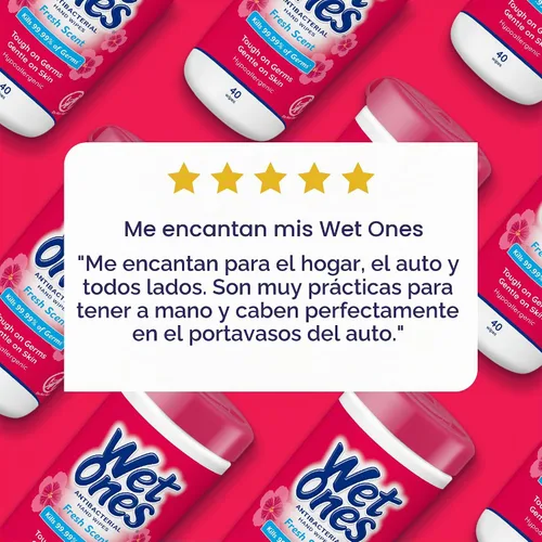 Vista 5 de Wet Ones Toallitas de mano antibacterianas, aroma fresco, el embalaje puede variar, blanco, 40 unidades Hand sanitizer wipes, Click-top canister