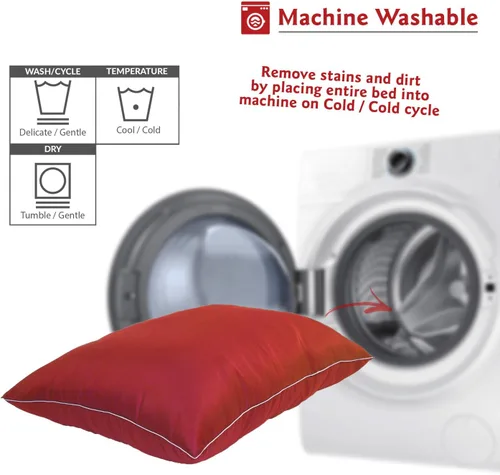 Vista 5 de Majestic Pet Cama para Mascotas de Súper Valor de 28 por 35 Pulgadas Mediana, Roja (Paquete de 3)