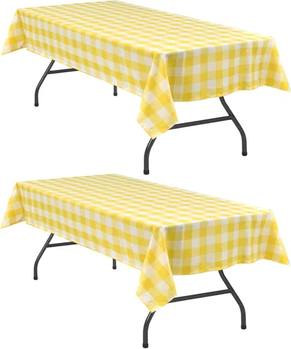 Vista 27 de Hiasan - Mantel cuadrado a cuadros, 30 x 30 pulgadas, tela impermeable y resistente a las arrugas para picnic, cena y fiesta, tela de poliéster