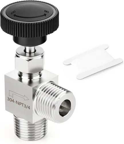 Vista 12 de TAISHER Válvula de aguja de acero inoxidable 316 con mango de rueda 1/2 "NPT macho x 1/2" NPT hembra