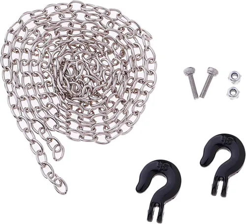 Vista 2 de Cadena de remolque a control remoto, ganchos de remolque accesorios decorativos para 1:10 RC Rock Crawler Car TRX4 SCX10 D90 Tamiya CC01 Redcat (C)