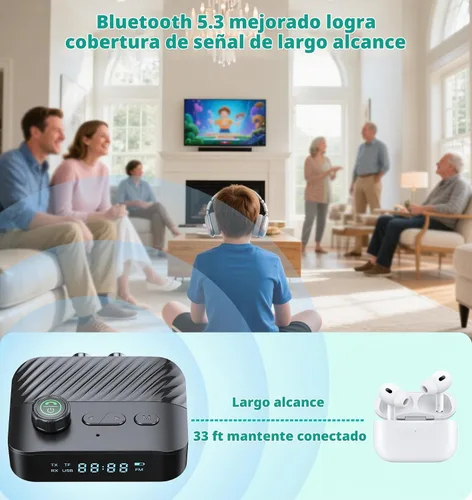 Vista 6 de Transmisor Bluetooth para TV a auriculares/altavoces
