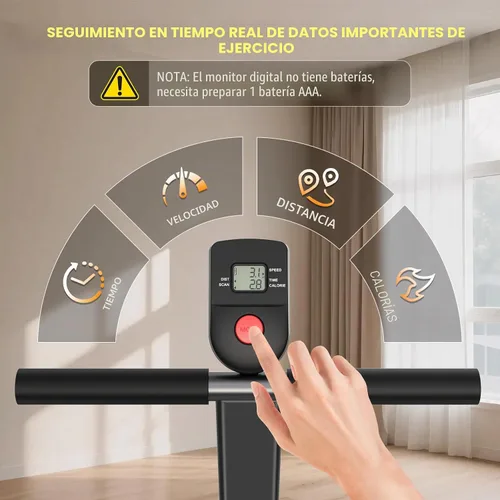 Vista 7 de ANCHEER Cinta de correr con barra de asa, almohadilla plegable de 3.0 HP con 12% de inclinación, capacidad de 320 libras, cintas de correr plegables