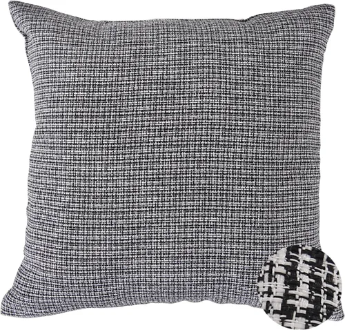Vista 11 de Deconovo Almohada decorativa de lino sintético para el hogar, hecha a mano, a cuadros, para sofá, 18 x 18 pulgadas, gris oscuro y blanco