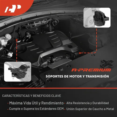 Vista 3 de A-Premium Kit de montaje de motor y montaje de transmisión, juego de 4