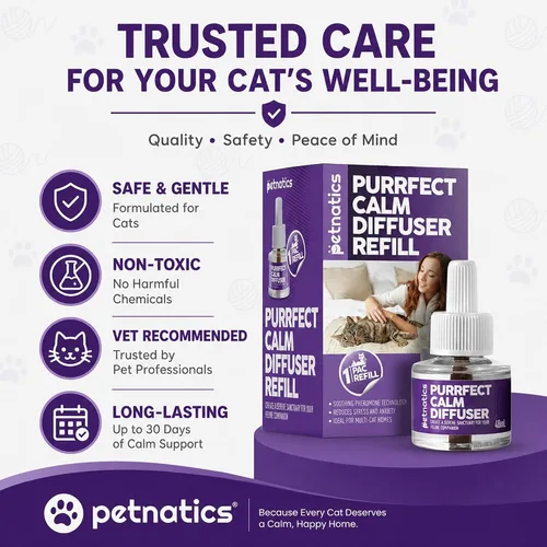 Vista 6 de Recambio de difusor calmante para gatos Tecnología de feromonas calmante 24/7 para felinos y hogares de varios gatos Efecto de larga duración