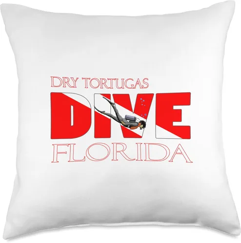 Vista 4 de DIVE Dry Tortugas Florida SCUBA Diving Snorkeling Throw Pillow
