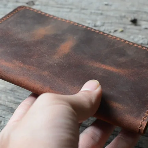 Vista 4 de JJNUSA Funda para diario de cuero genuino vintage hecha a mano para diario de 3.5 x 5.5 pulgadas, notas de campo, Moleskine Cahier, cuadernos