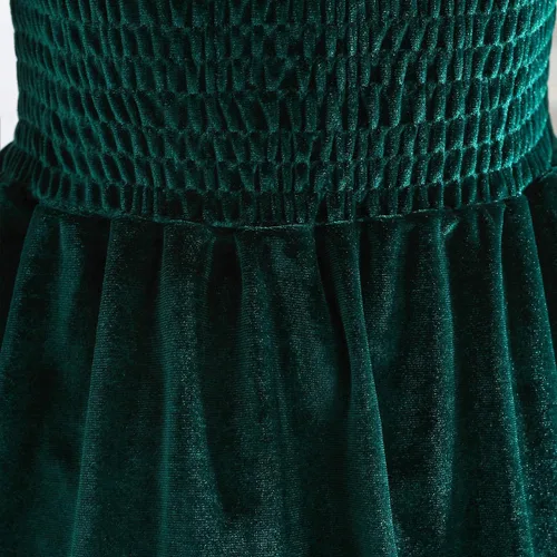 Vista 7 de ODIZLI Vestido mameluco de terciopelo para niñas y bebés, vestido de manga larga para otoño e invierno