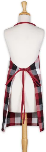 Vista 2 de DII Tri-Color Check Collection - Delantal de cocina, color rojo cardenal