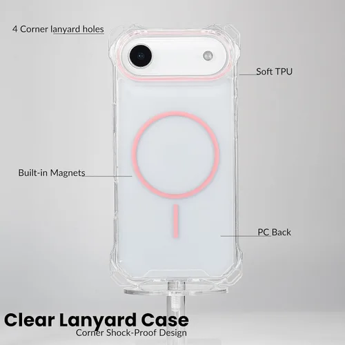 Vista 16 de Funda magnética para iPhone 13 Pro Max, con marco suave magnético transparente, parte trasera de PC, cubierta protectora contra golpes con cordón