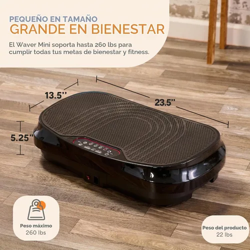 Vista 6 de Lifepro Waver Mini Vibration Plate Exercise Machine with Resistance Bands Negro