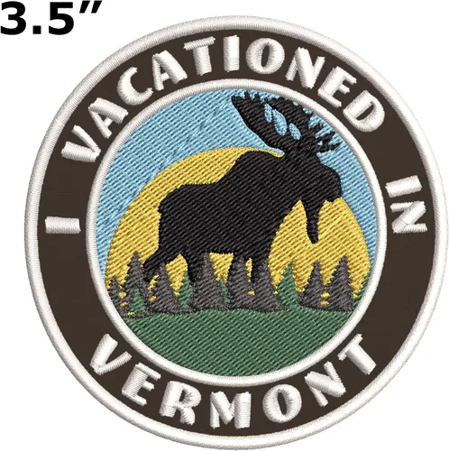 Vista 2 de I Vacationed in Vermont - Parches decorativos bordados de 3.5 pulgadas, para planchar o coser, recuerdos de vacaciones, viajes, aventura, tema