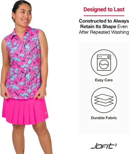 Vista 5 de Jofit Apparel - Polo sin mangas para mujer con estampado para golf y tenis