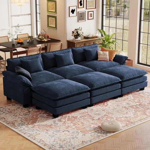 Vista 136 de CDCASA Silla de acento de gran tamaño de 50'' con otomana Asiento extra ancho y profundo estilo sofá nube para sala de estar, dormitorio, rincón