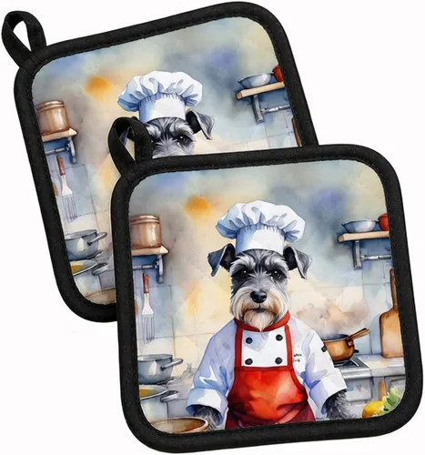Vista 68 de Caroline's Treasures Coton de Tulear El Chef Par de Agarraderas de Ollas de Cocina Resistentes al Calor Juegos de Agarraderas de Ollas Almohadillas
