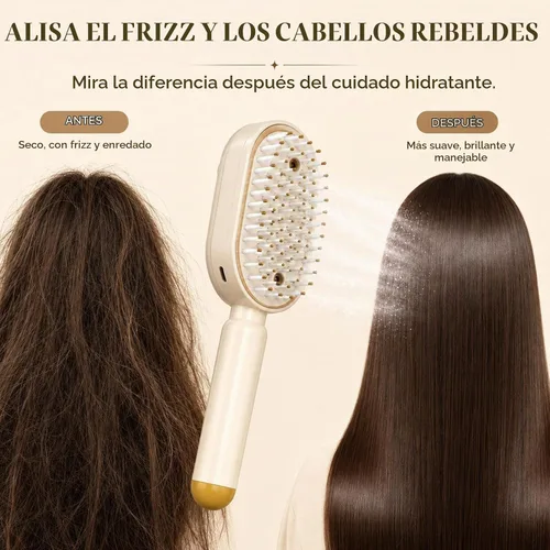 Vista 7 de Cepillo de pelo de vapor, cepillo antiestático recargable con cojín de aire