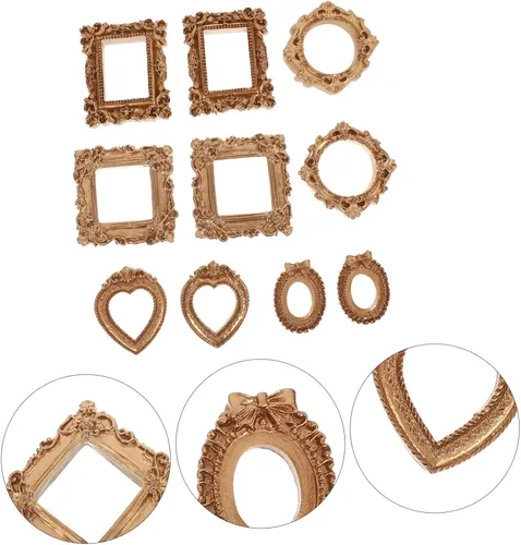 Vista 9 de ULTECHNOVO 10pcs Vintage Mini Resin Picture Frames for DIY Crafts