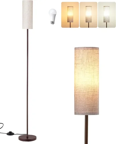 Vista 8 de EDISHINE Lámpara de pie LED para sala de estar, lámpara de pie moderna de 63.7 pulgadas con bombilla LED de 9 W, 3 temperaturas de color, lámpara